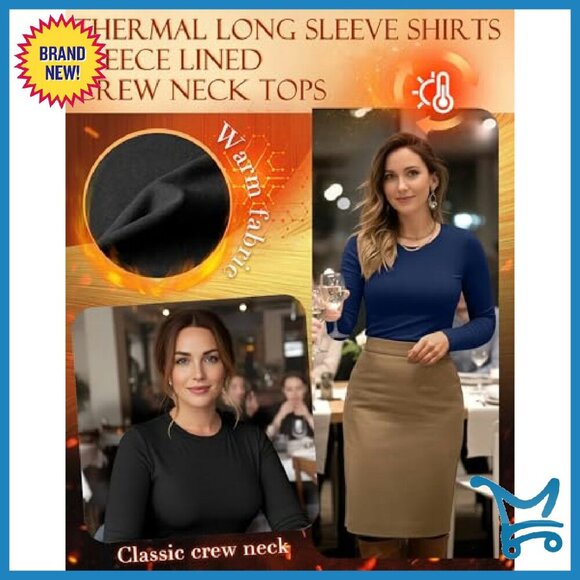 Plus Size Thermal Long Sleeve Shirts Fleece Lined Slim Fit 3 Pack - Picture 3 of 8